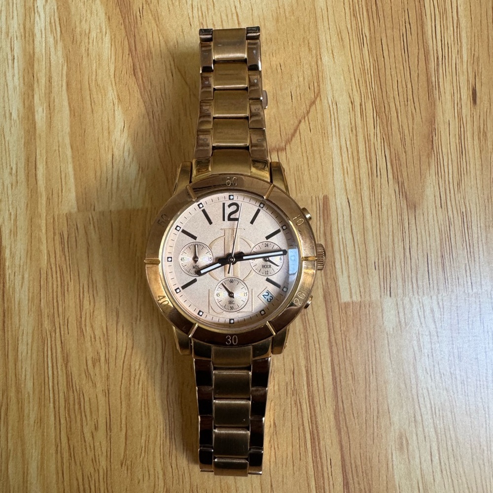 Jennifer Lopez rose Gold-Tone Chronograph Watch